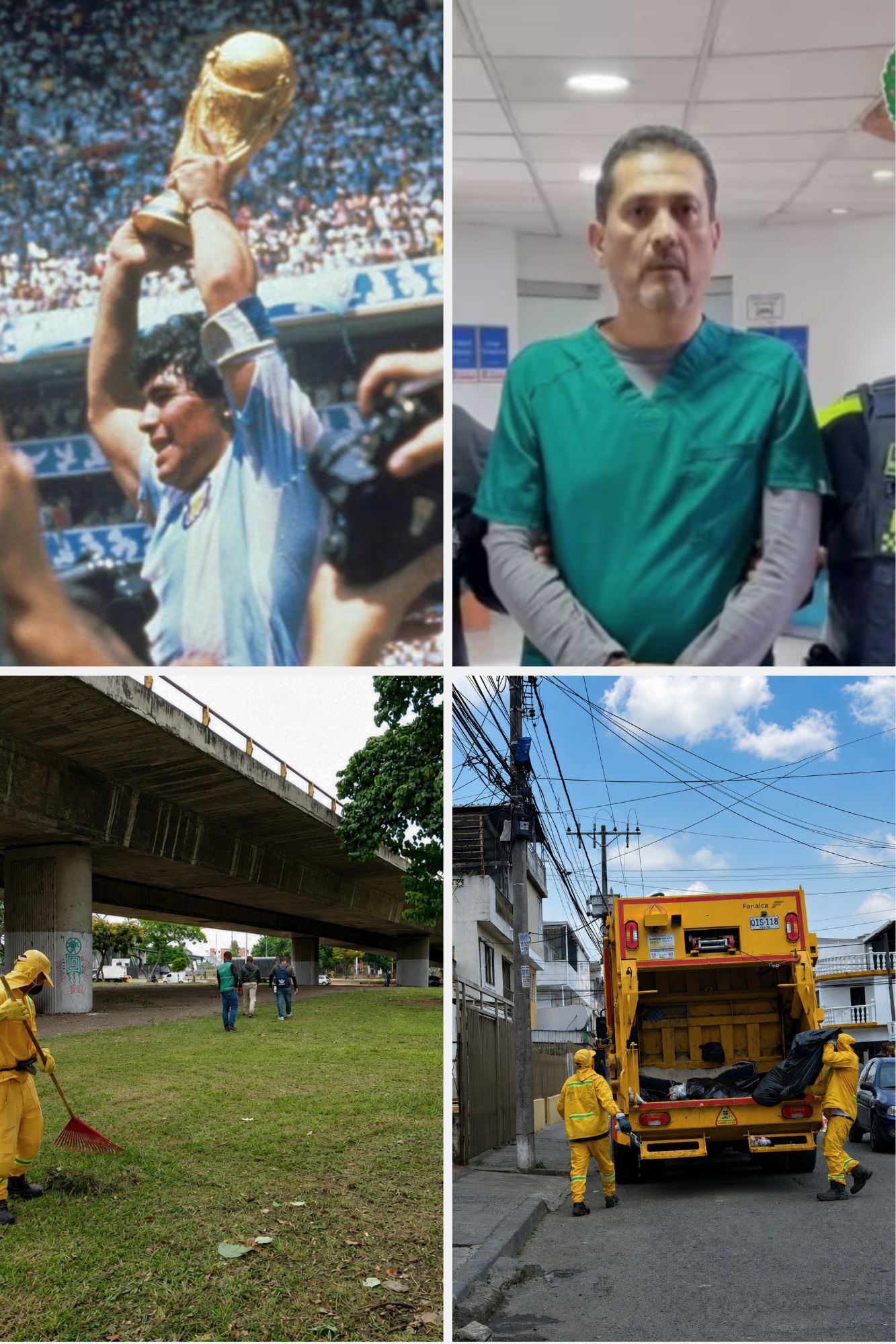 Diego Armando Maradona y el médico toxicólogo que lo atendió en Cuba en 2001, Edward González Saavedra.