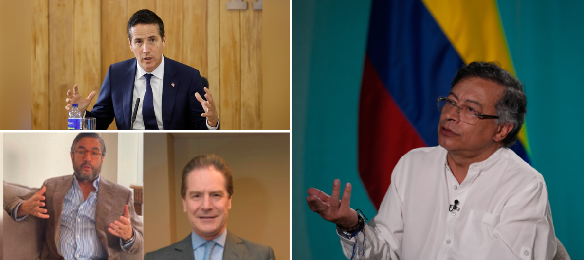 Senator Bernie Moreno and his brothers Luis and Roberto; and President Gustavo Petro.