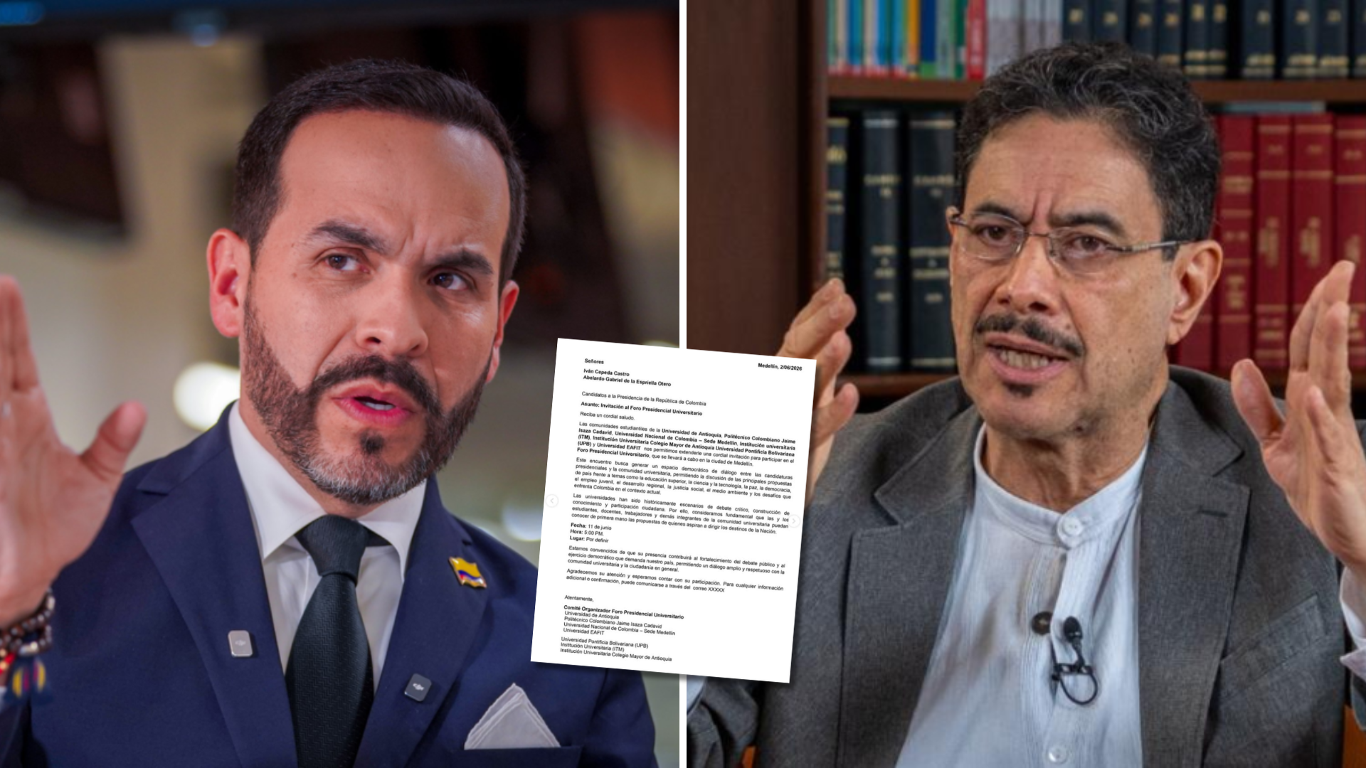 Las comunidades académicas de las principales universidades públicas y privadas de Medellín citaron a los candidatos a un debate en la ciudad.