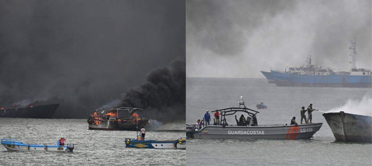 El siniestro en el sector artesanal de un puerto de Manabí movilizó a los organismos de socorro de Ecuador.