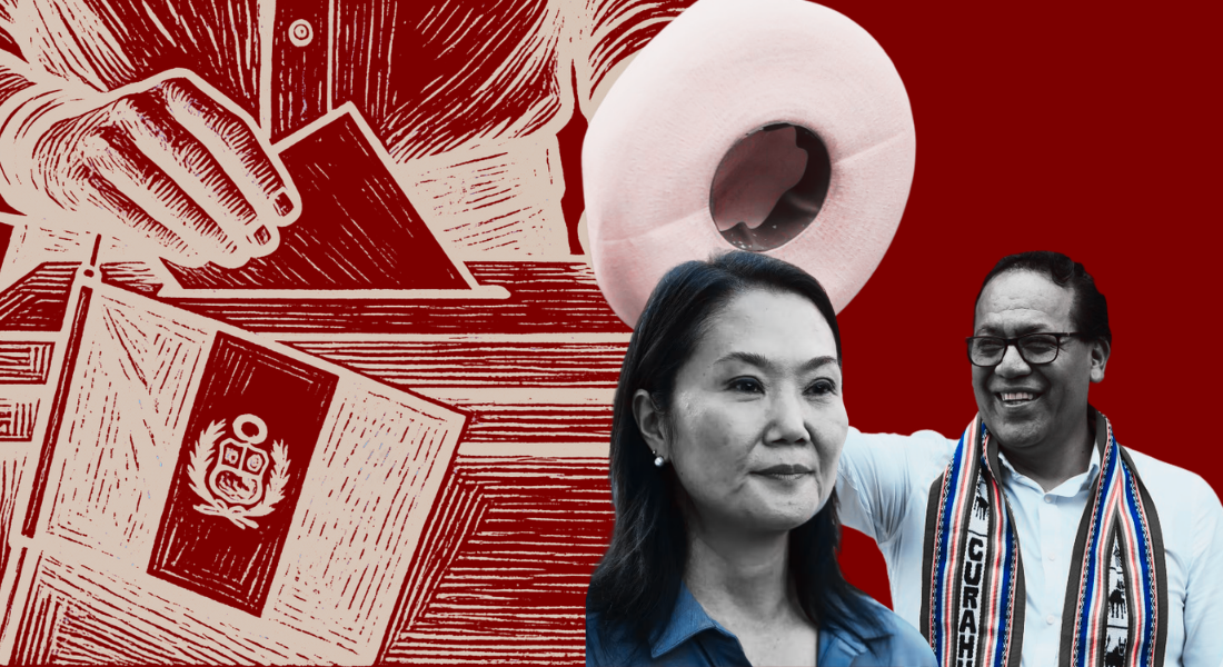 Collage Peru / elections / Keiko Fujimori / Roberto Sánchez