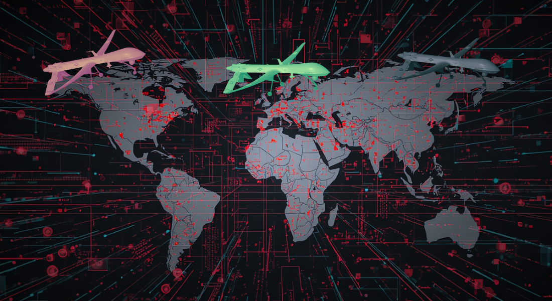 Collage guerra / conflicto / paz / terrorismo / tecnología / drones