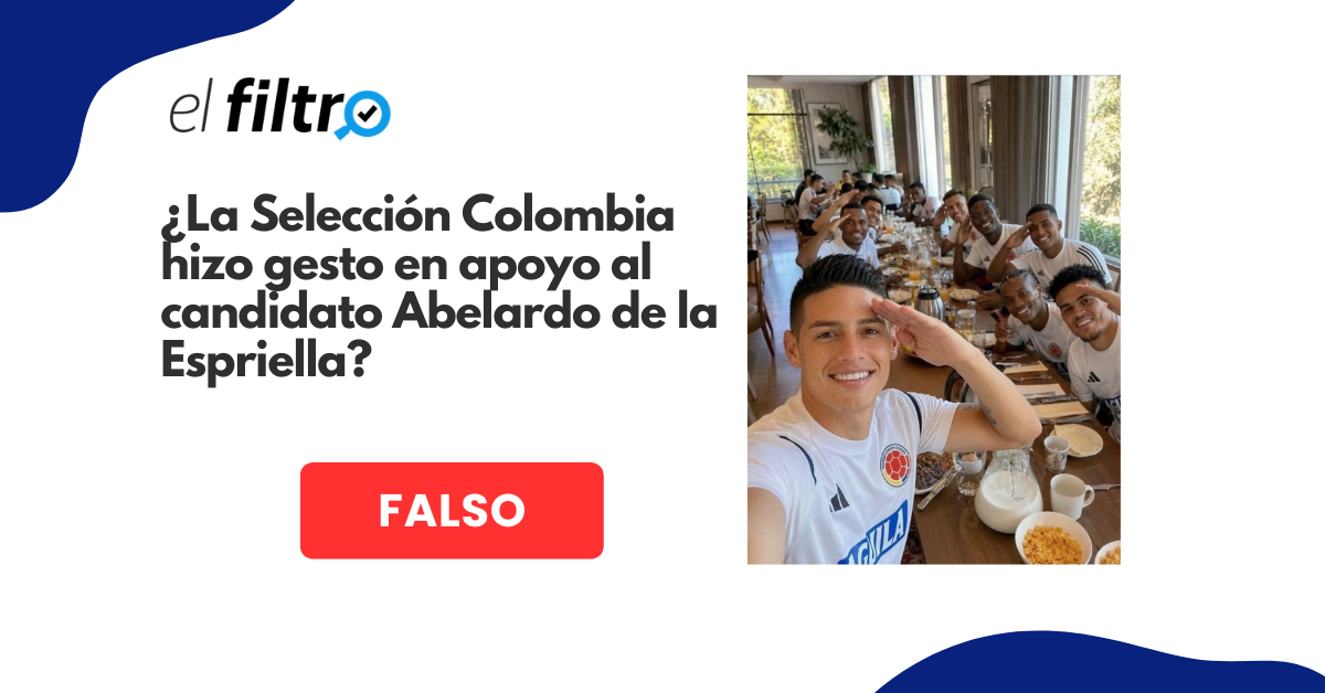 The image of Colombian footballers making the De la Espriella campaign gesture is false