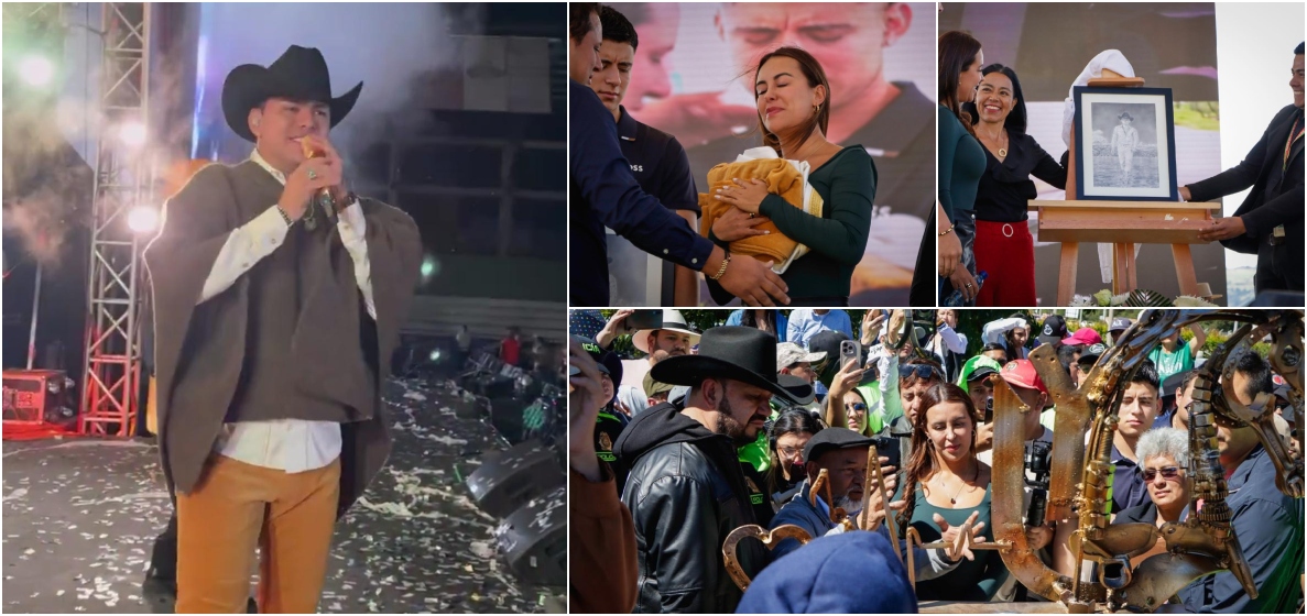 Homenaje a Yeison Jiménez en Paipa, donde le pusieron su nombre a una plazoleta.