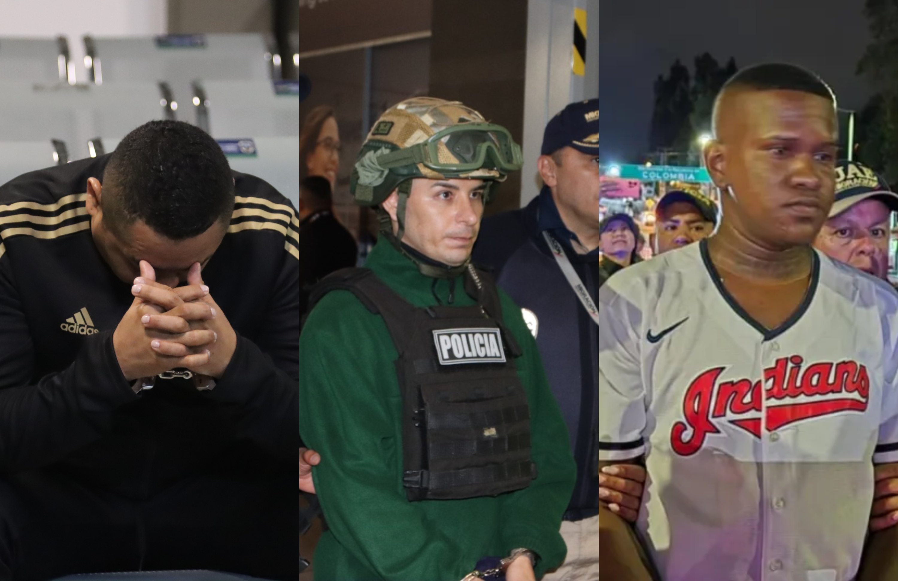 Momento de la detención de alias 'Fede', alias 'Fito' y alias 'Ruano'.