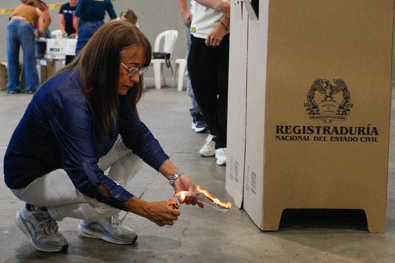 Voto quemado en Medellín
