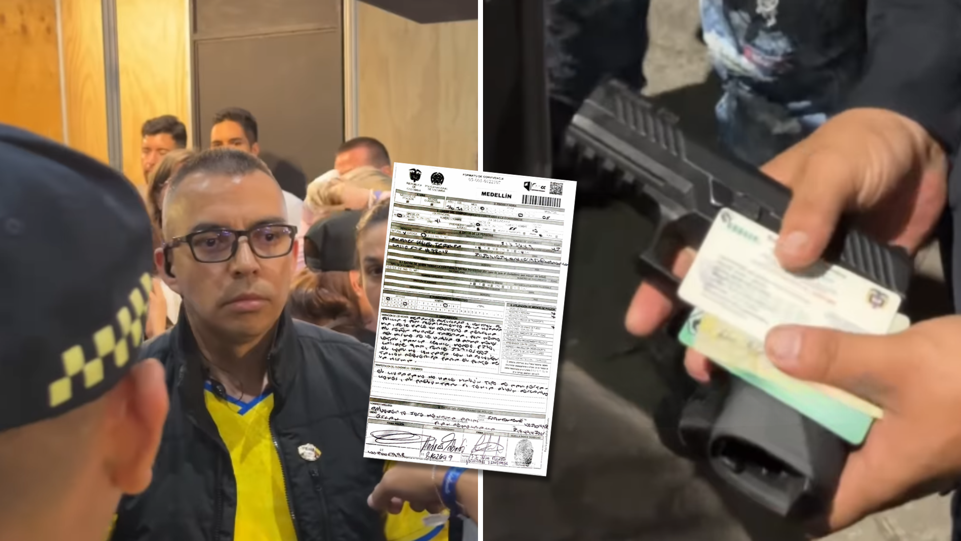 Este es el escolta del líder de la campaña de Abelardo de la Espriella en Medellín al que le incautaron un arma sin papeles por Ley 1801.