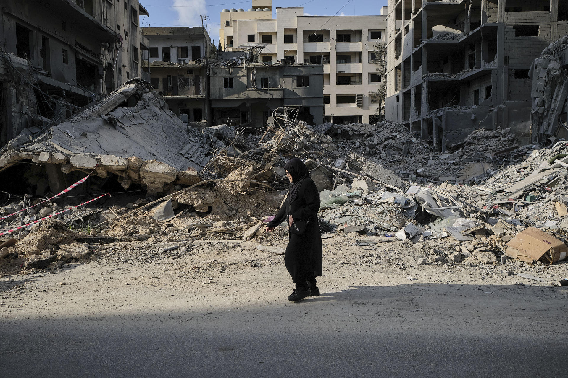Residents of the coastal city of Tire in Lebanon begin to return to their homes