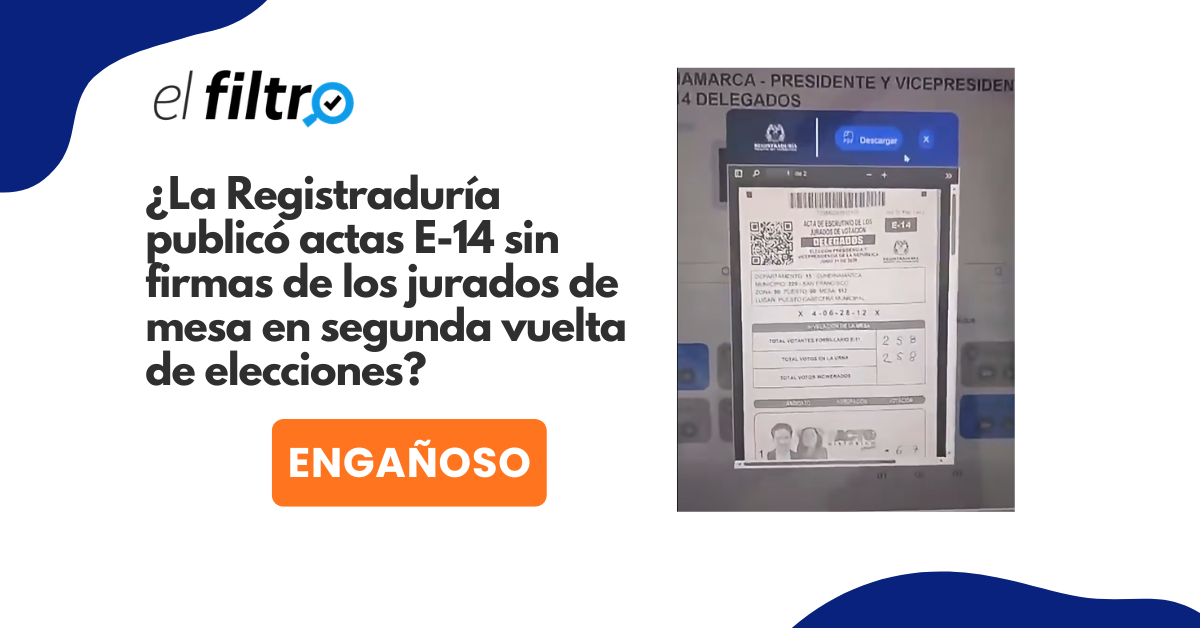 Actas usadas para denunciar fraude en el balotaje colombiano sí tienen firmas de jurados de votación