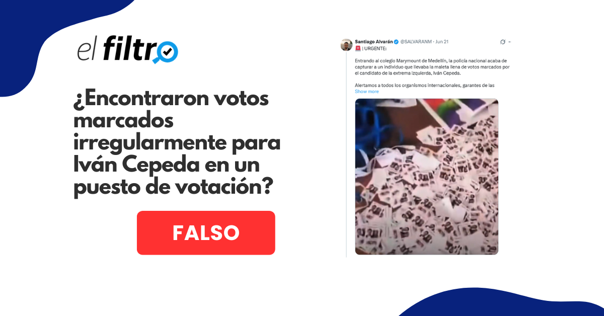 Es falso que el video muestre votos marcados para Iván Cepeda en Medellín