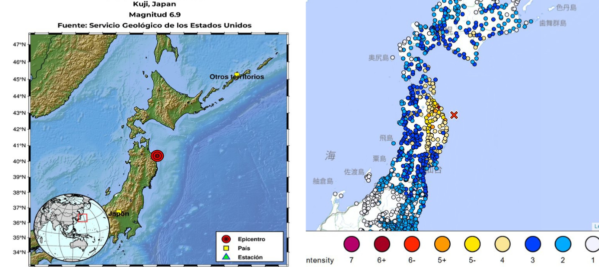 Sismo en Japón de 6,9 grados