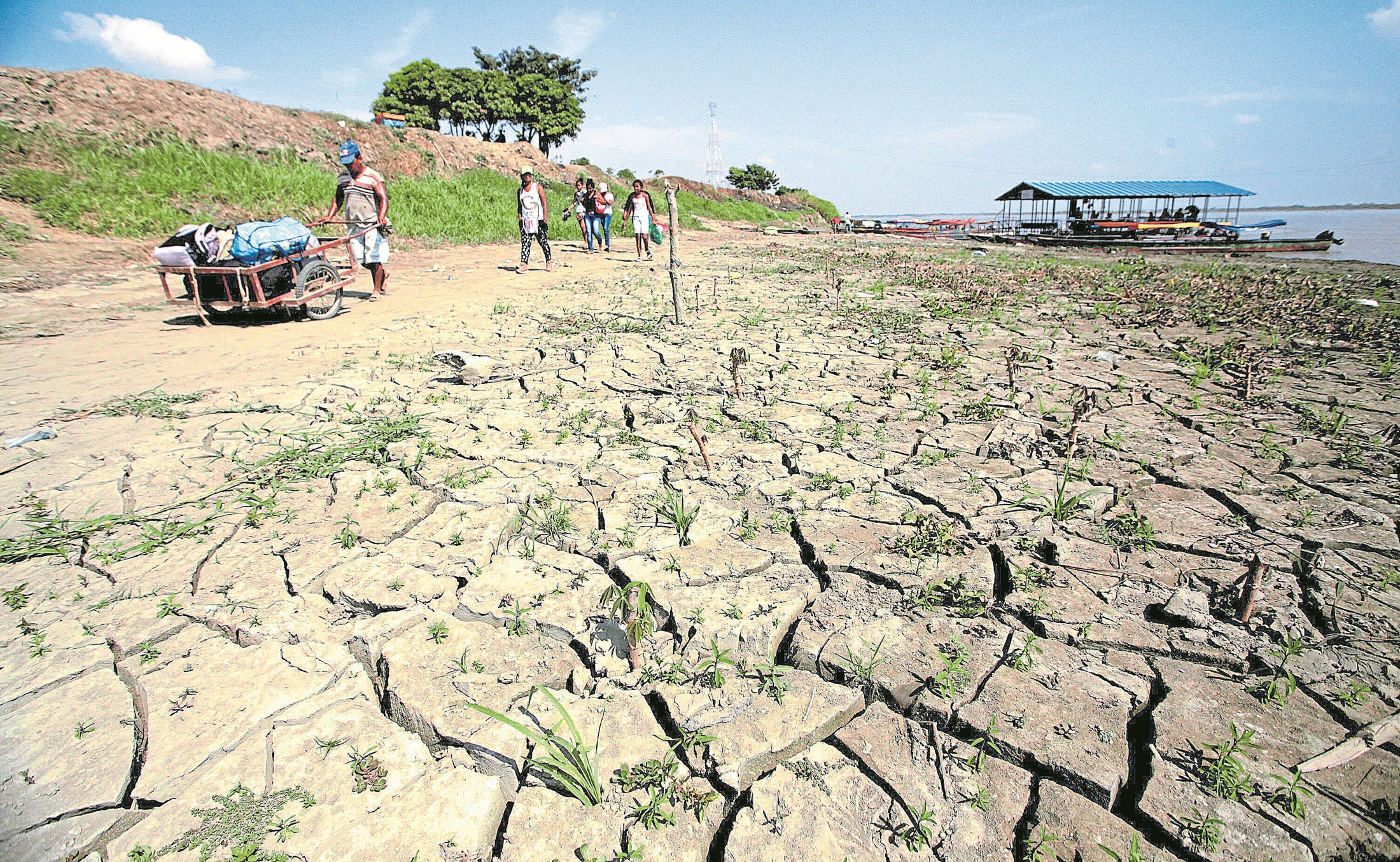 Durante la sequía por El Niño de 2016, algunos tramos del río Magdalena alcanzaron niveles tan bajos que impedían el paso de embarcaciones.