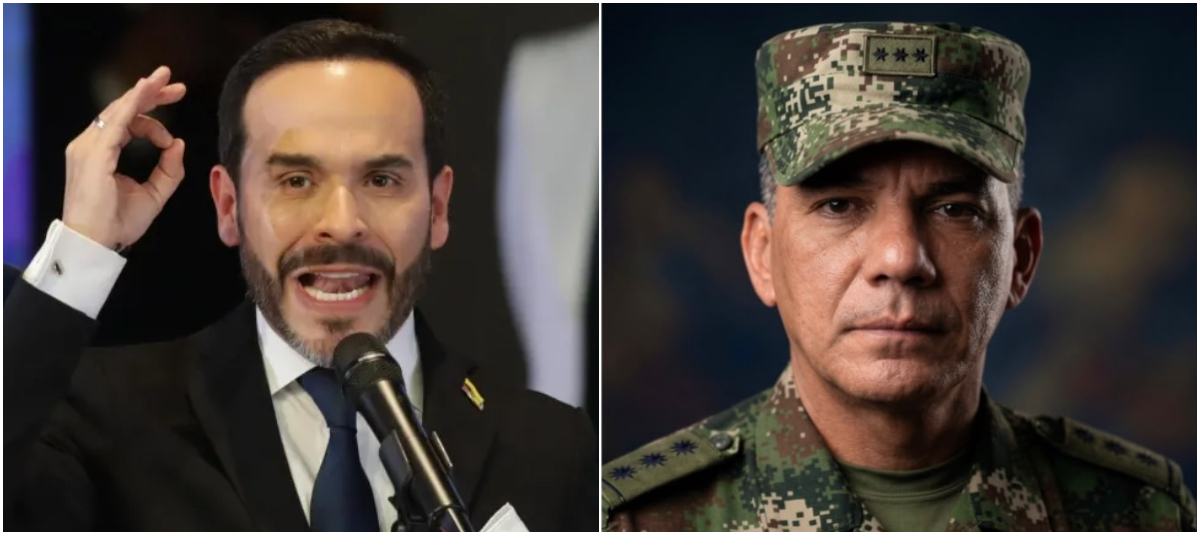El presidente Abelardo de la Espriella y el general (r) Jorge Eduardo Mora López.