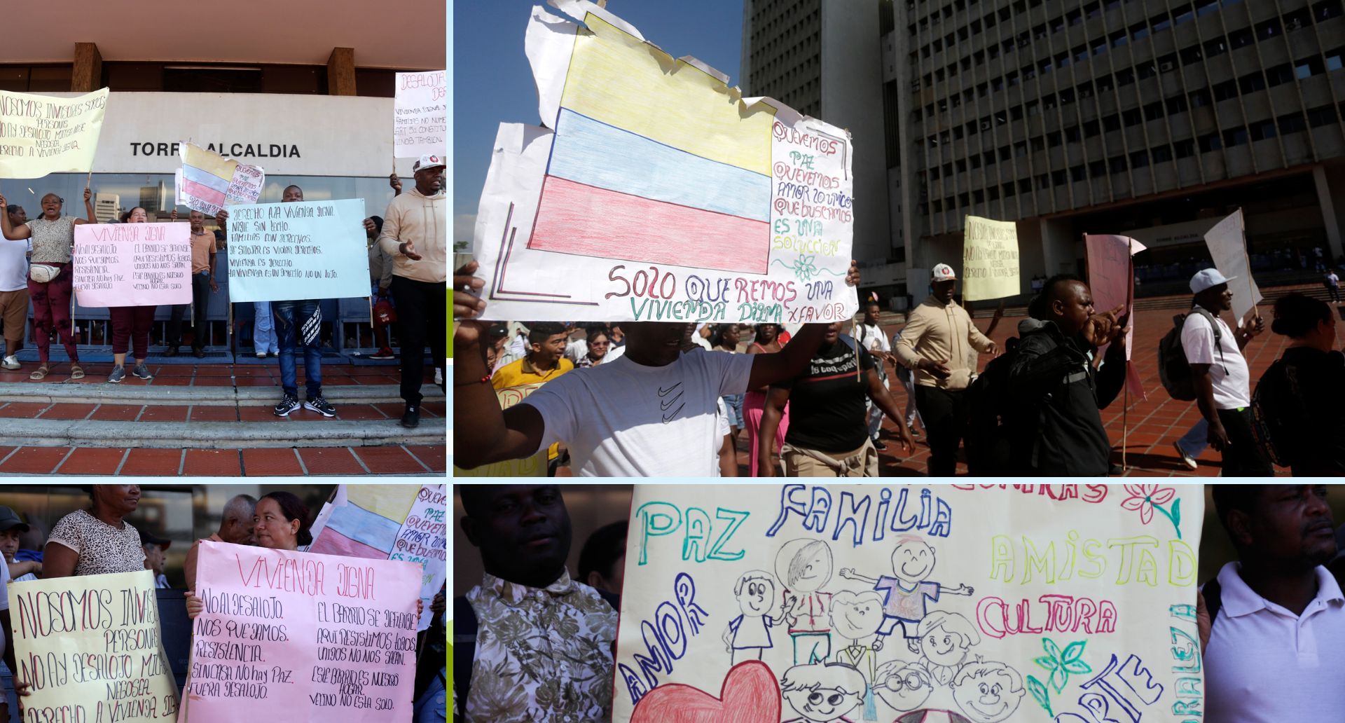 Litigios entre familias desplazadas y vulnerables y el dueño del terreno que reclama restitución.