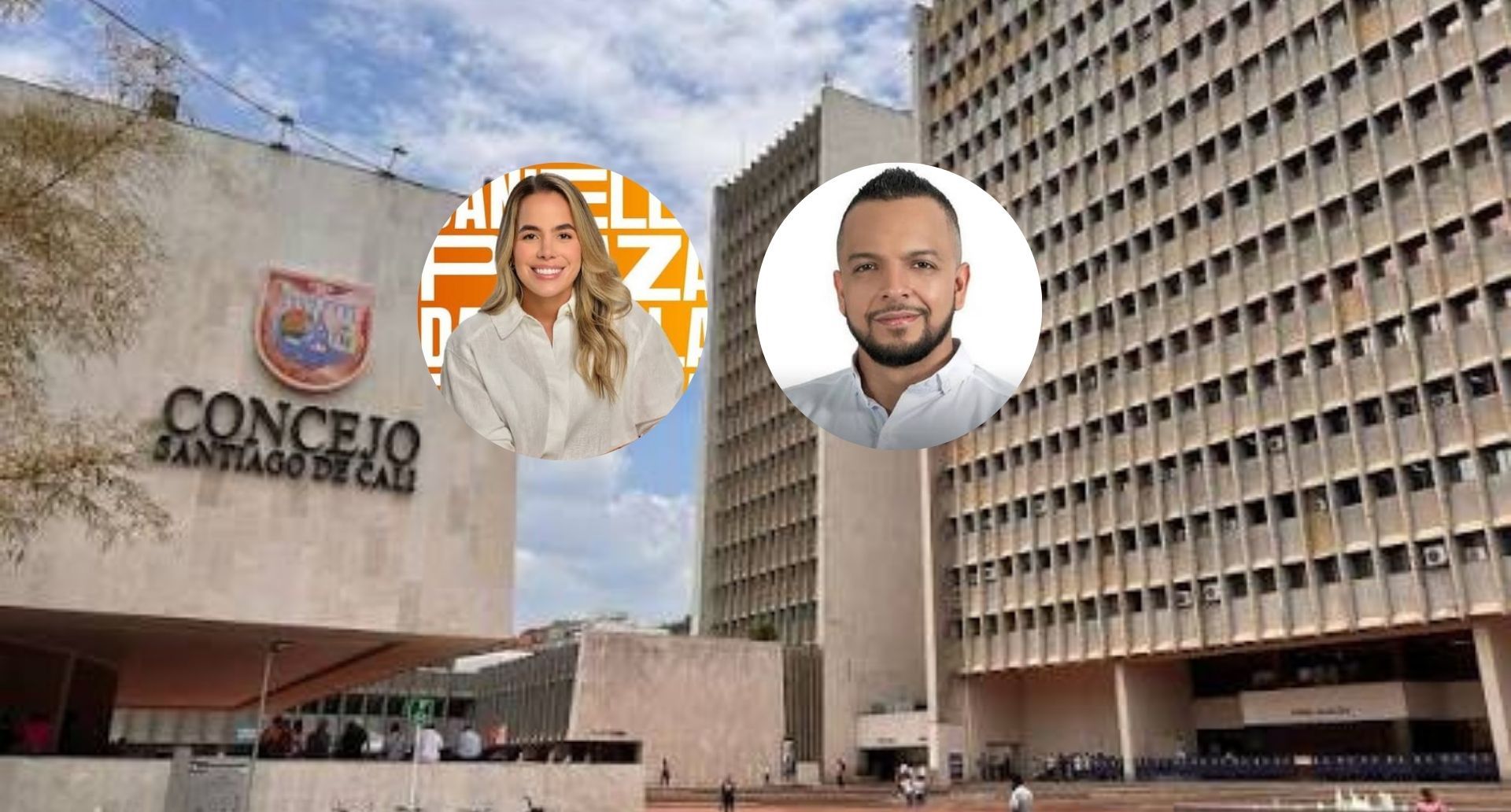 Los concejales Daniella Plaza y Andrés Escobar.