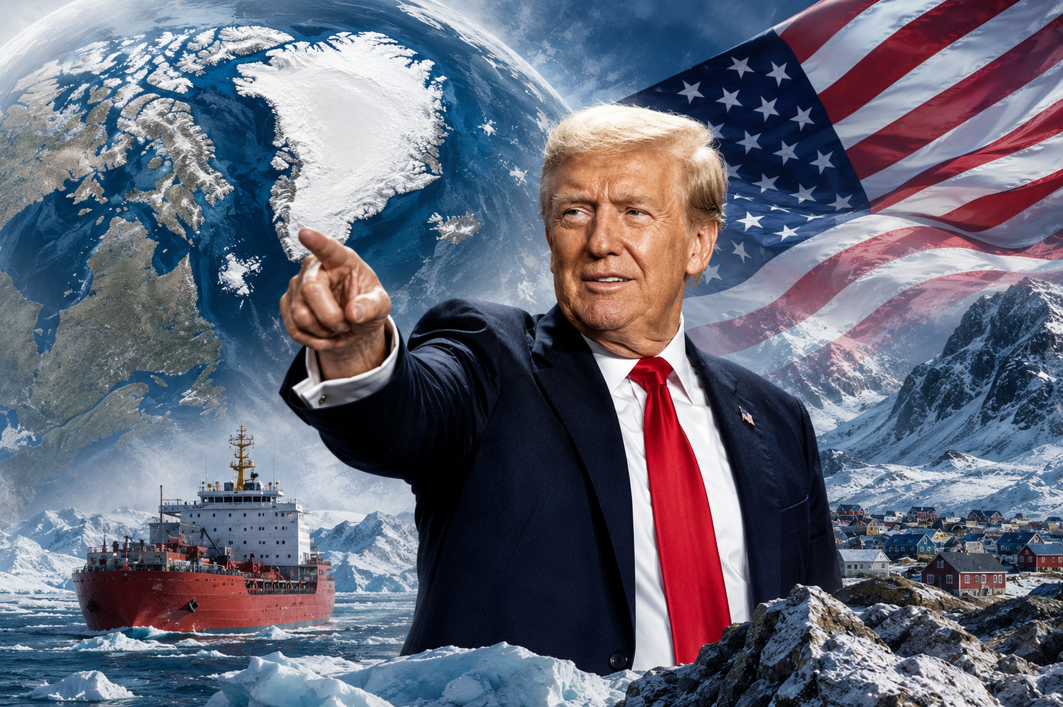 Collage trump groenlandia