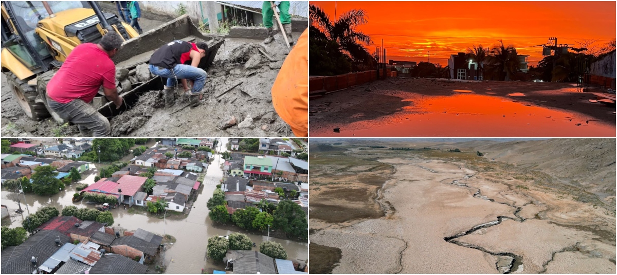 Contraste climático en Colombia: el Caribe se sofoca en el marco del fenómeno del Niño y el oriente del país se inunda por crisis invernal.