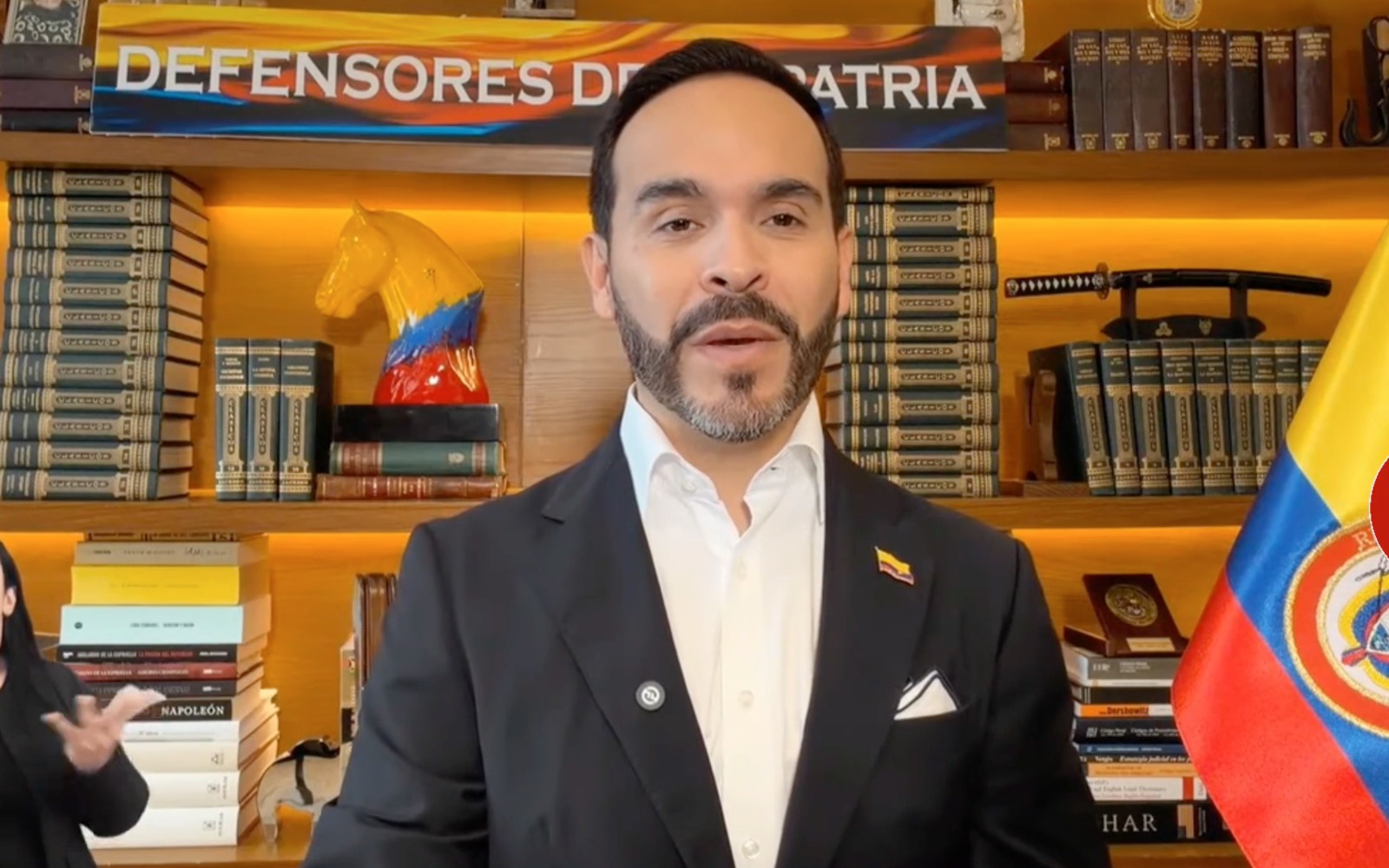 President-elect Abelardo de la Espriella in his speech.