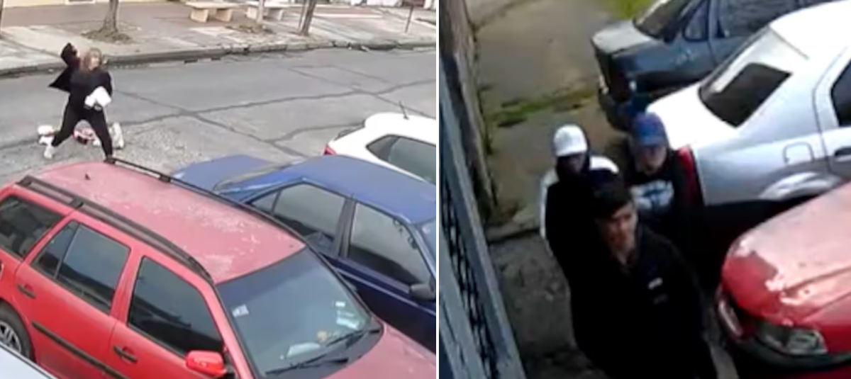 La reacción de una mujer para evitar un robo.