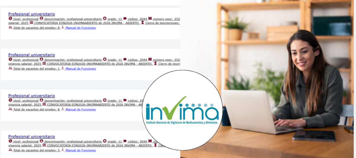 El Invima abrió una convocatoria con vacantes para distintos perfiles laborales.