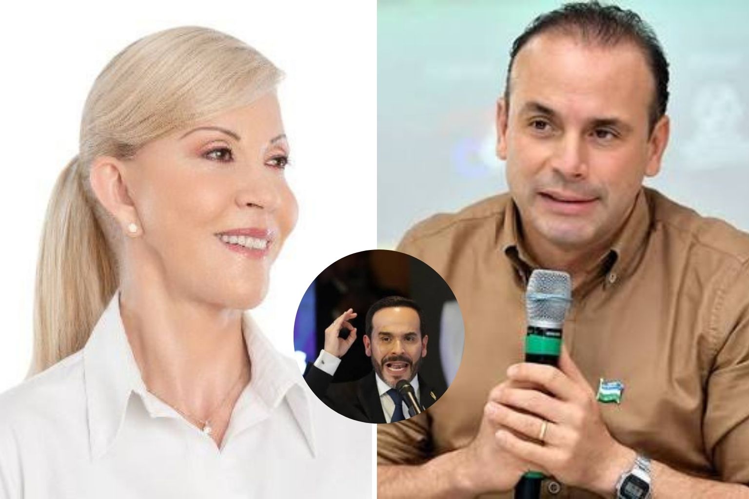La gobernadora del Valle, Dilian Francisca Toro; el alcalde de Cali, Alejandro Eder, y el presidente electo, Abelardo De la Espriella.