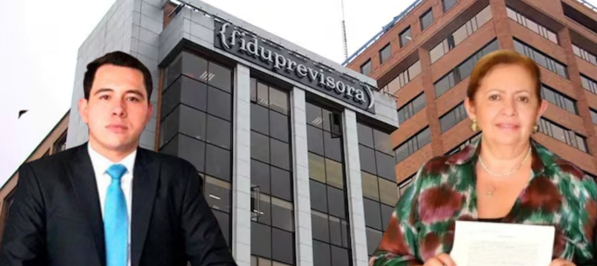 Mauricio Marín, former president of Fiduprevisora, and Rosa Chaparro, president (e.)