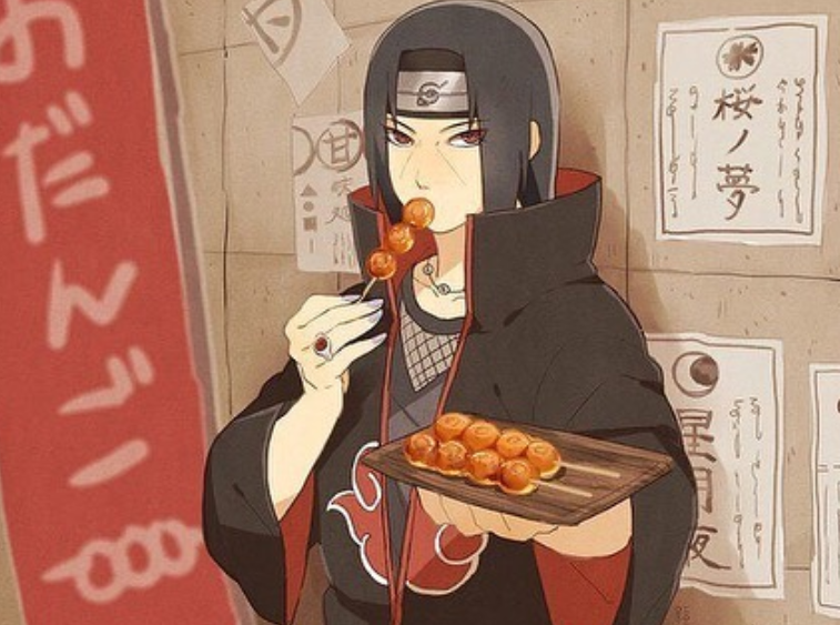 Itachi Uchiha es uno de los ninjas más talentosos de la serie animé 'Naruto'. Y es fanático de los dangos.
