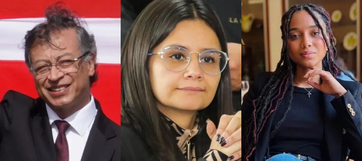 Angie Rodríguez, Juliana Guerrero and Gustavo Petro.