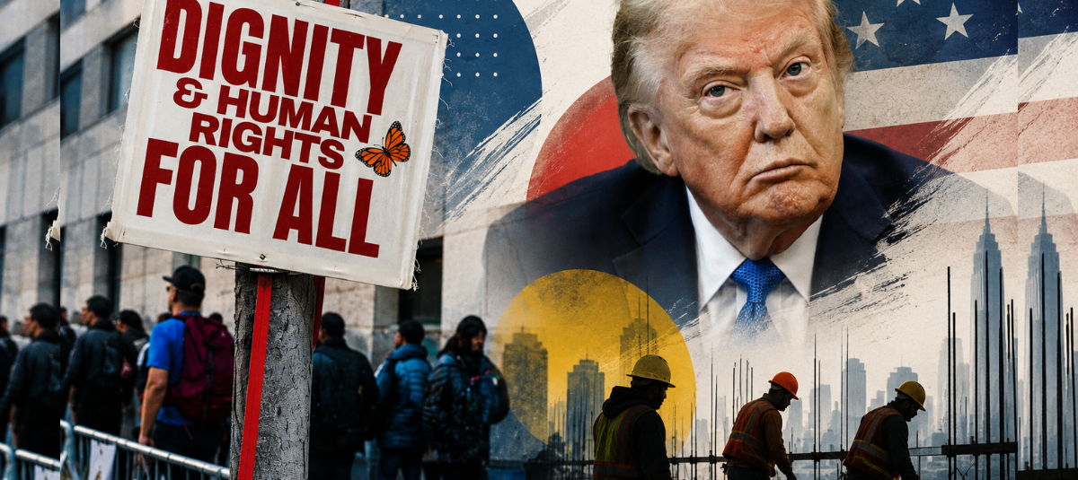 Collage Trump / Inmigrantes / ICE