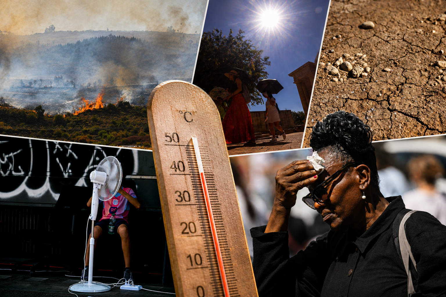 Collage Incendios Sequía Calor Verano Cambio Climático