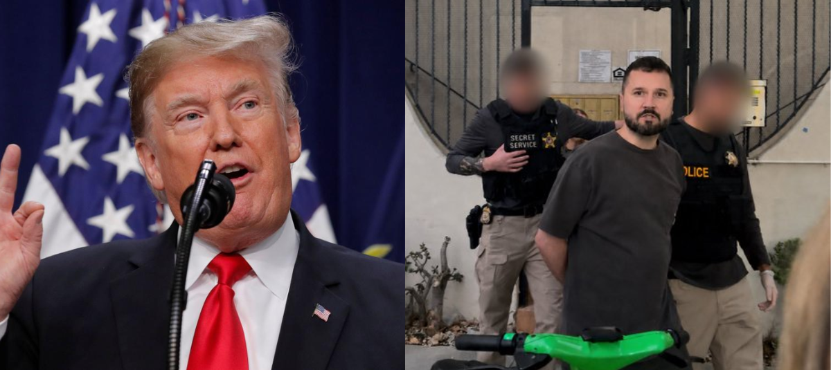 Donald Trump y Benjamin Southworth, acusado de amenazar al presidente de Estados Unidos de muerte