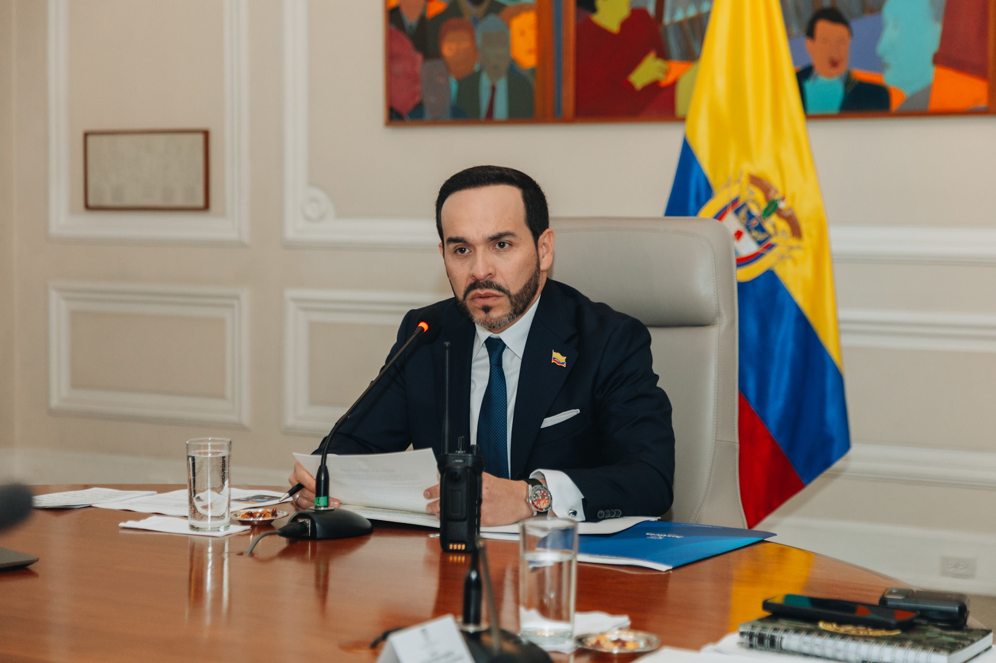 President Abelardo De La Espriella at the Council of Ministers on September 9.
