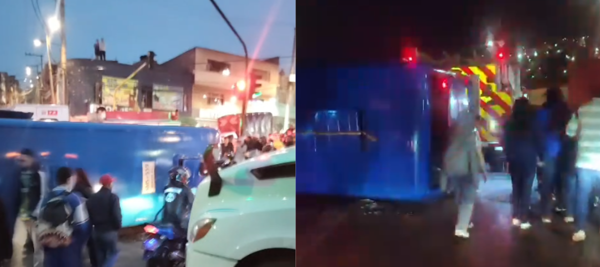 Serious accident between Sitp bus and two motorcycles on Boyacá Avenue in the south of Bogotá
