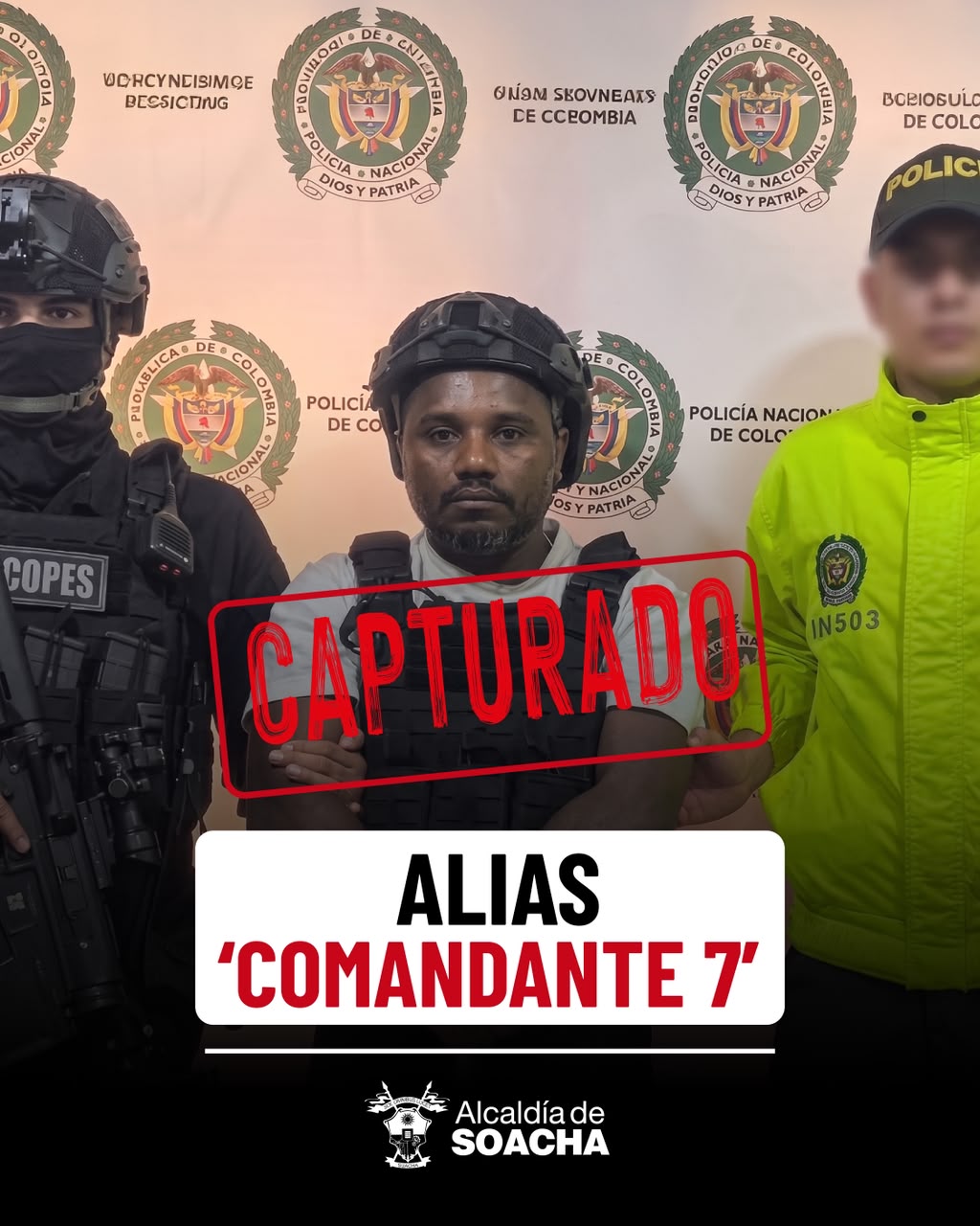 Alias ‘Comandante 7’ era requerido por las autoridades ecuatorianas y tenía notificación roja de Interpol.