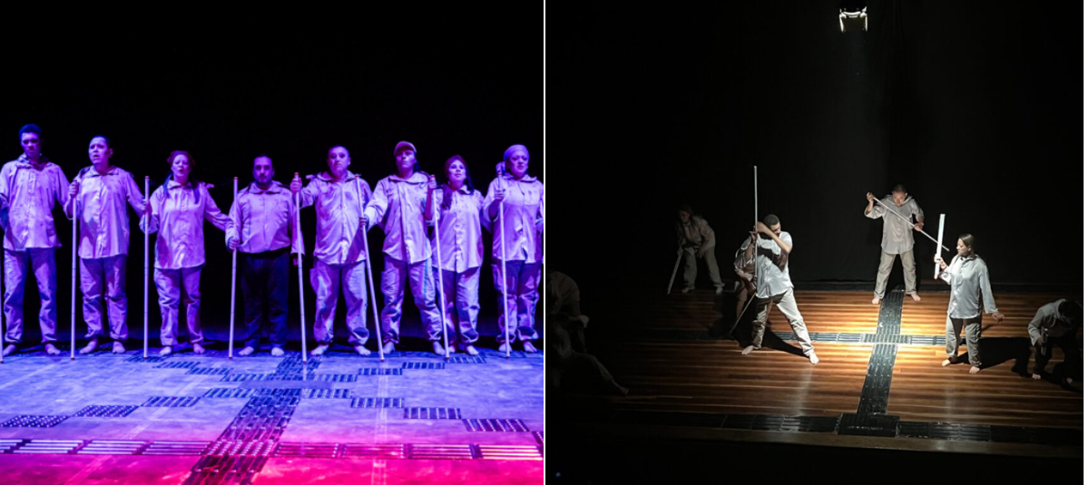 90 percent of the cast of the work is made up of artists with visual disabilities.
