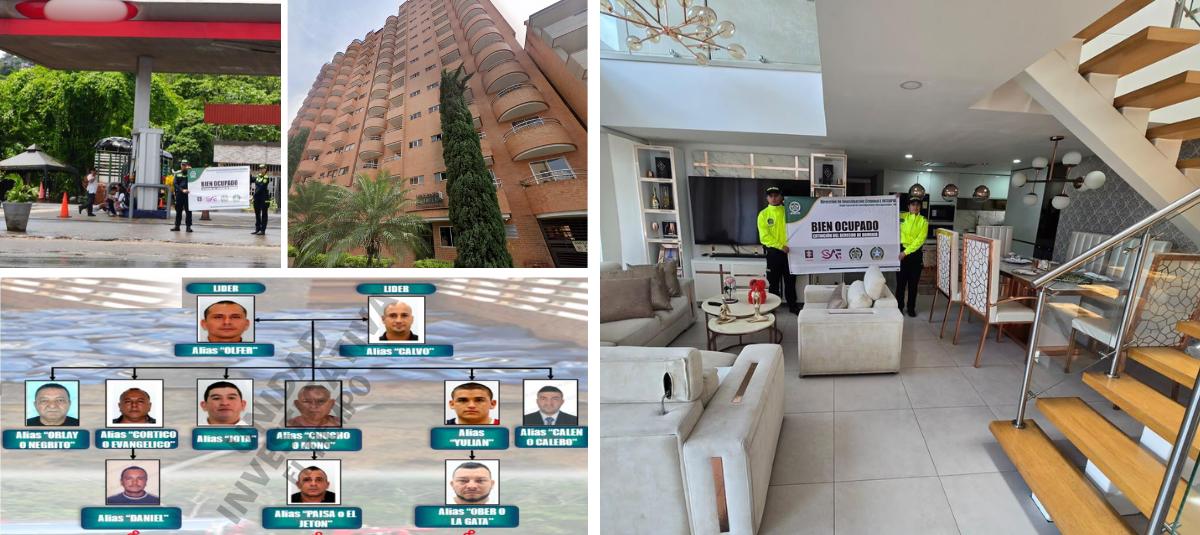 The seized assets and the organizational chart of 'Los de el Dorado'.