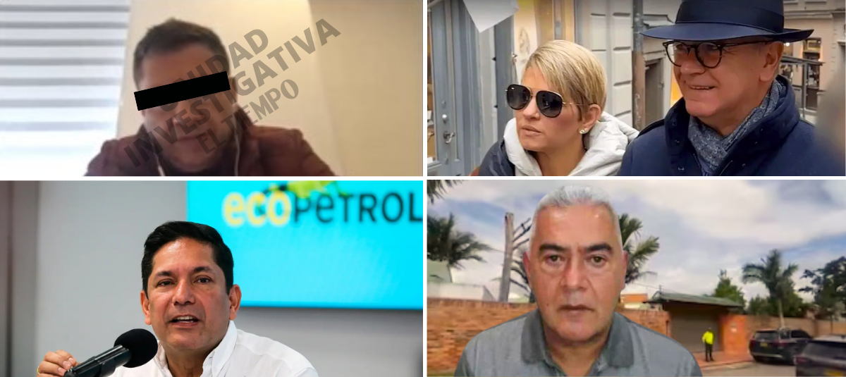 On the left, 'Víctor' and Juan Carlos Hurtado, former president in charge of Ecopetrol. Right, the former first lady, Verónica Alcocer, Manel Grau and 'Papá Smurf'.