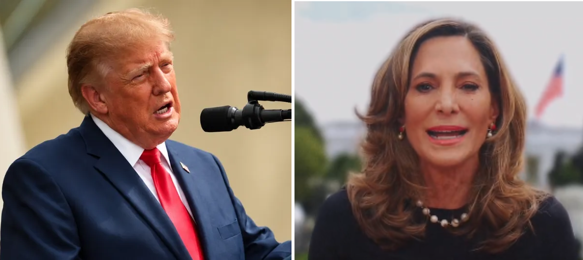 El presidente Donald Trump y María Elvira Salazar.