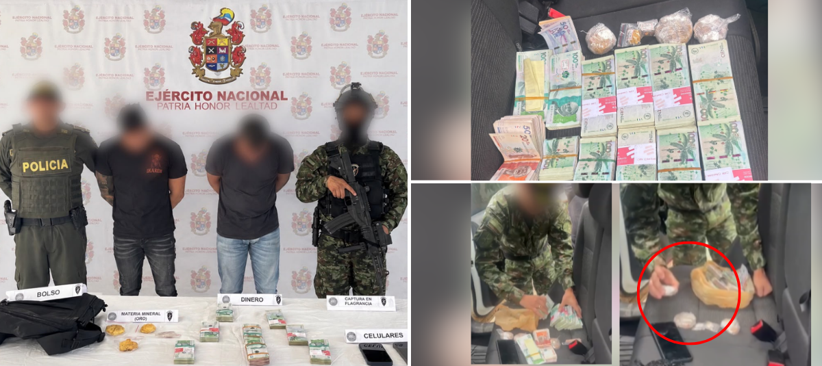 Those captured for transporting gold and trying to bribe authorities.