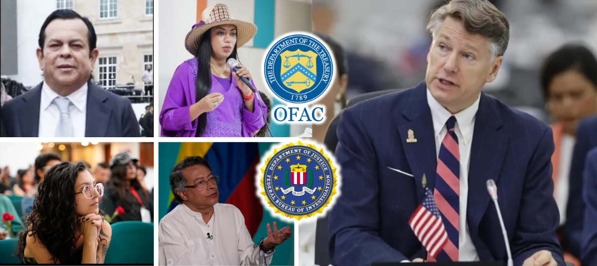 Euclides Torres, Martha Peralta, Vivian Marín, Gustavo Petro and Christopher Landau
