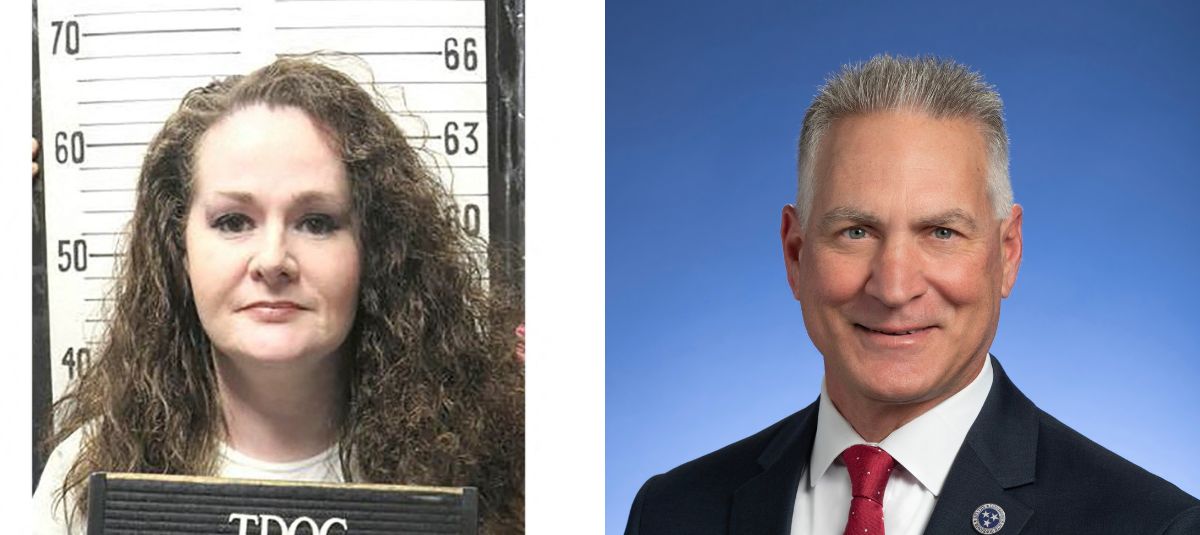 Christa Pike, condenada por asesinato en Estados Unidos; y Frank Strada, saliente comisionado del Departamento Correccional de Tennessee.