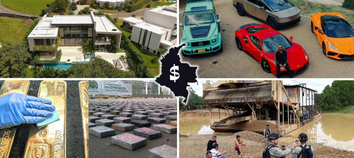 Mansions, high-end cars and money seized from illicit activities.