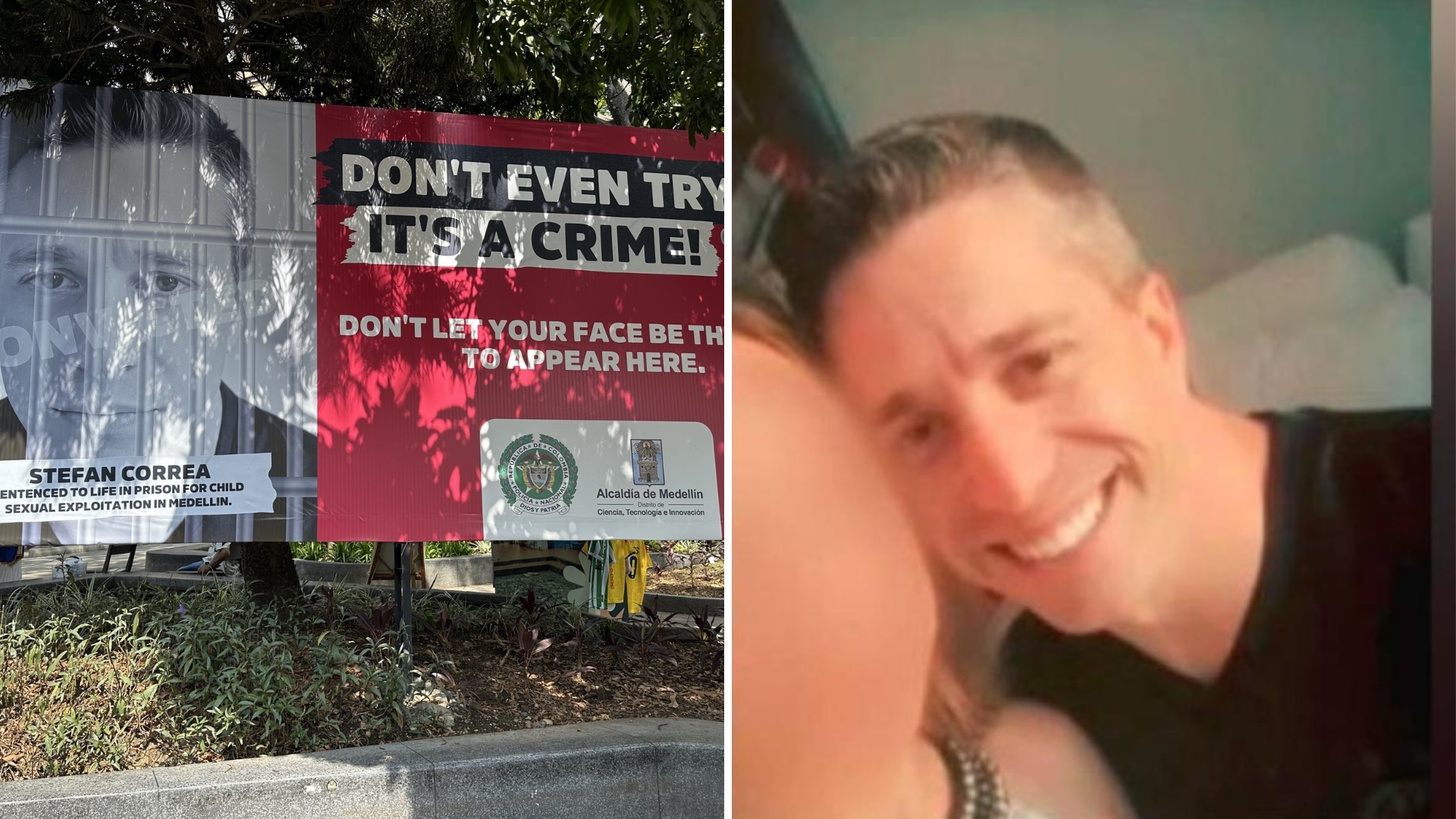 With a billboard with the face of a person sentenced to life in prison, the Medellín authorities seek to prevent the sexual exploitation of children and adolescents.