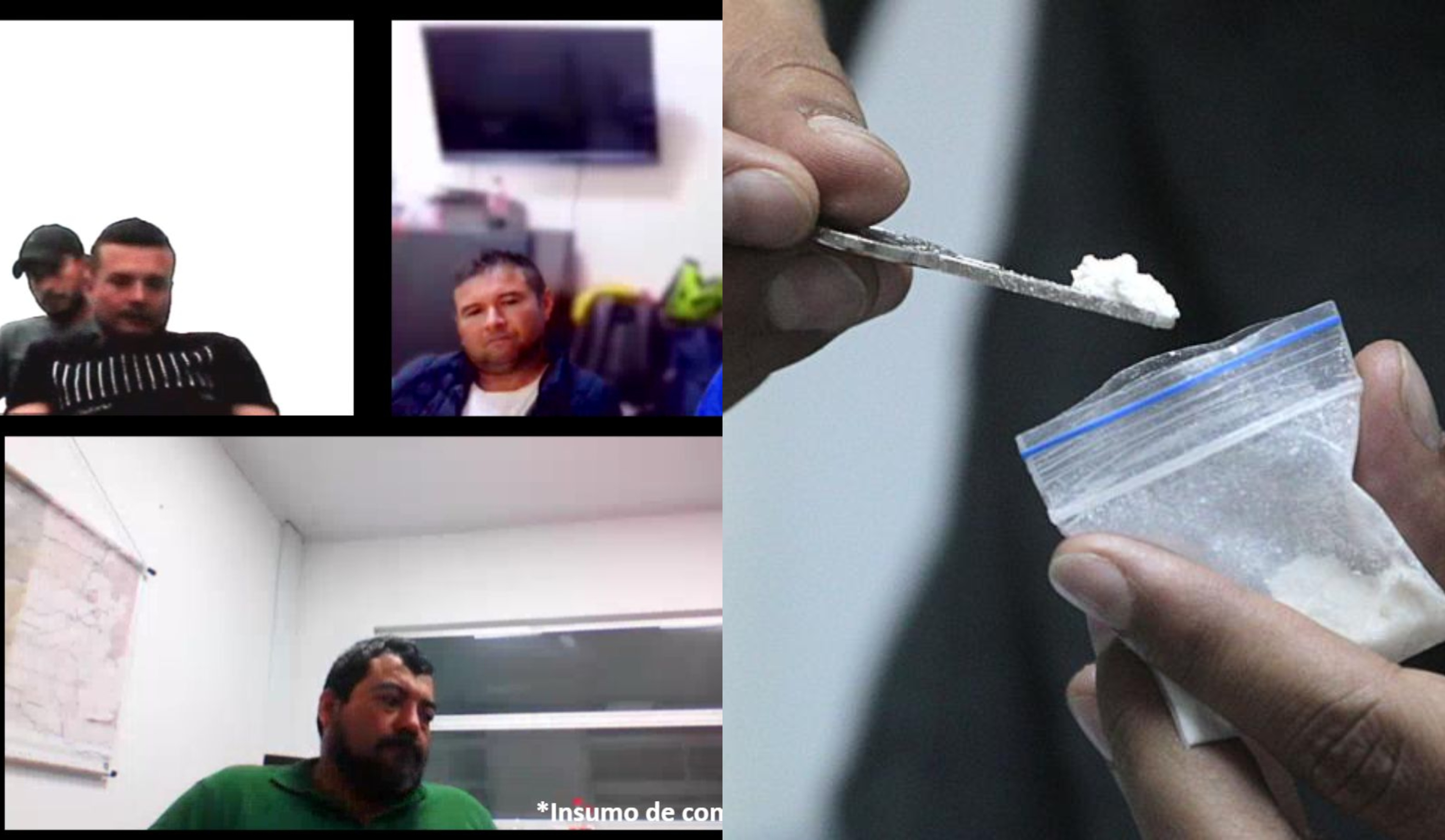 On the left, those prosecuted in the drug trafficking case.