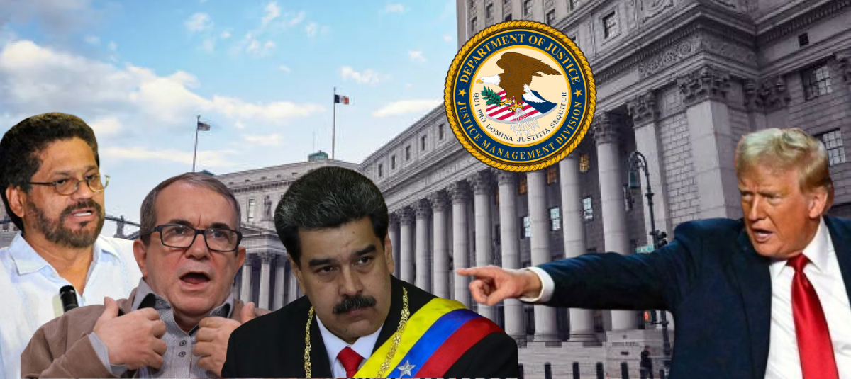 'Iván Márquez; Rodrigo Londoño, 'Timochenko', former dictator Nicolás Maduro and US President Donald Trump.