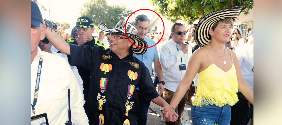 Former president Gustavo Petro, Mario Fernández Alcocer, and former first lady, Verónica Alcocer.