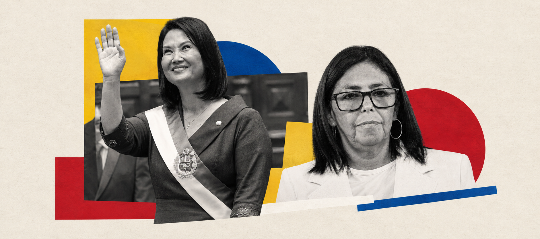 Keiko Fujimori (left) and Delcy Rodríguez (right) spoke by phone yesterday.