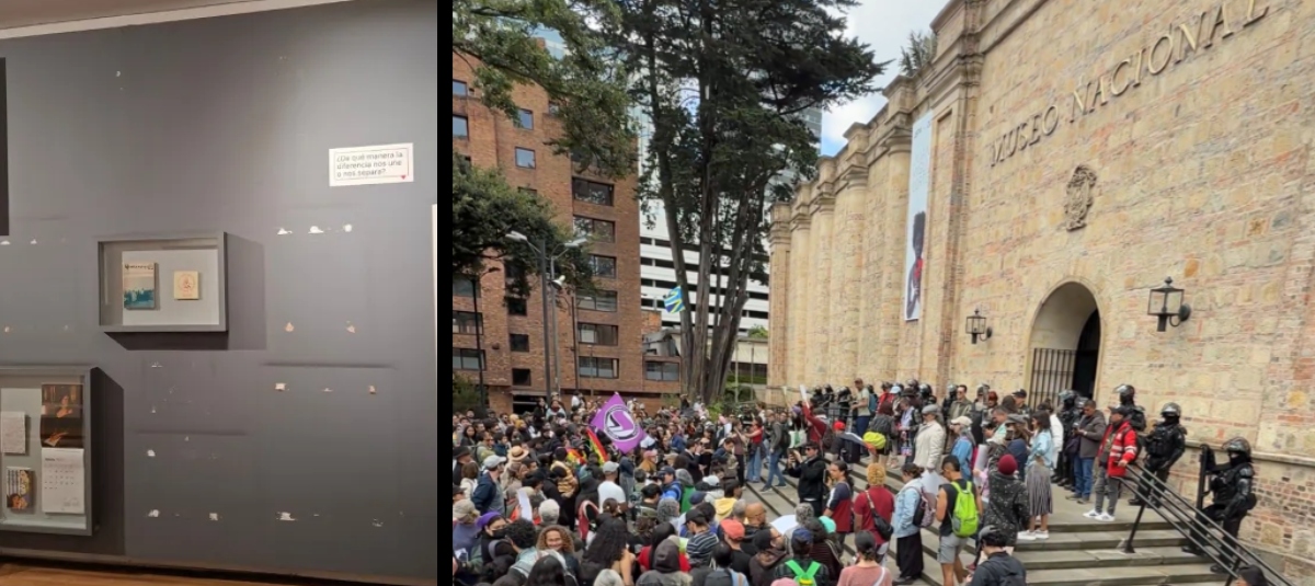 Protesters protested this Saturday, October 17, in front of the National Museum over the removal of more than 30 pieces.