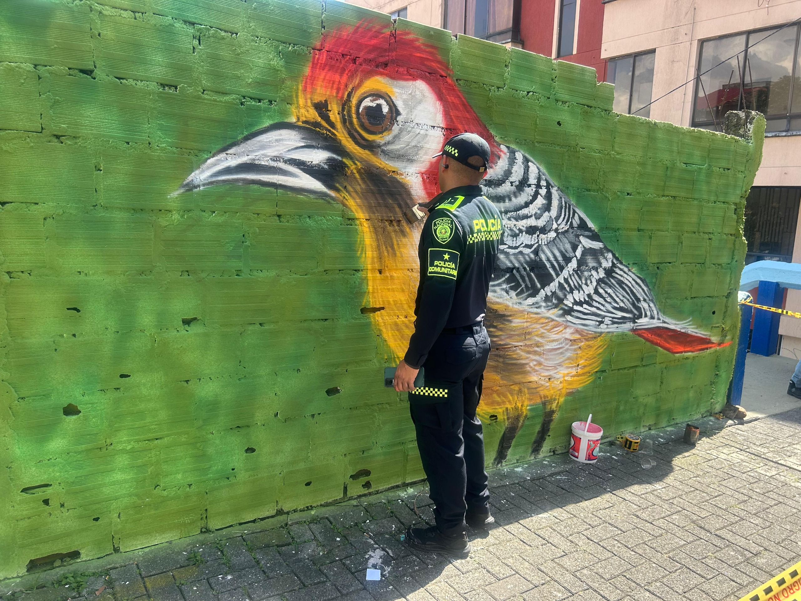 The policeman who makes the murals.